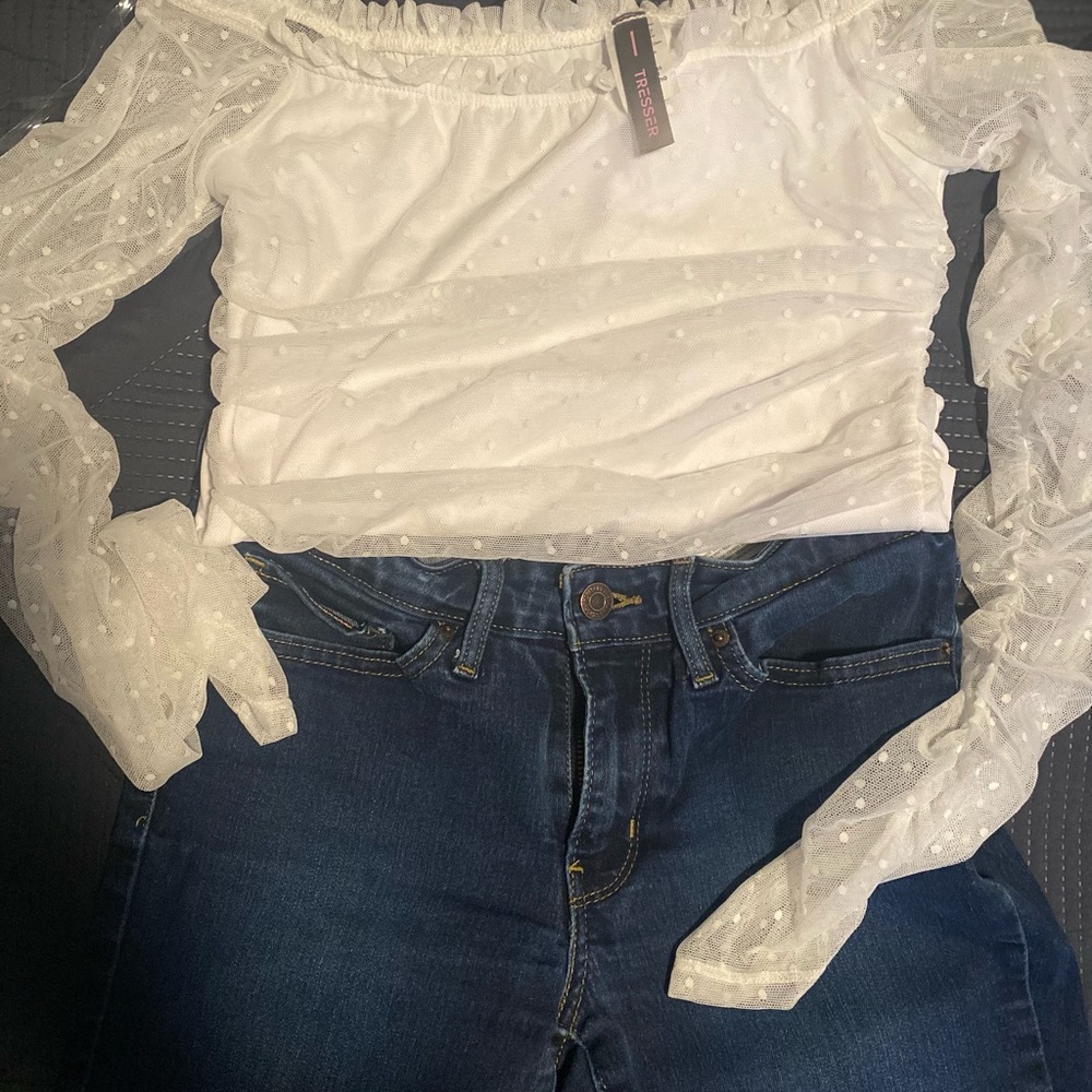 White nylon polka dot.